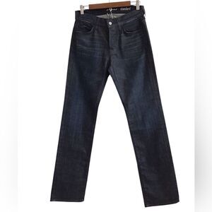7 for all mankind Standard Dark Wash Coated Straight Leg Jeans Size 29